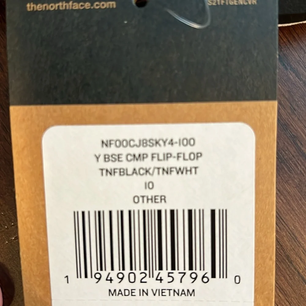 The North Face flip flops